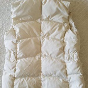 EDDIE BAUER PREMIUM GOOSE VEST EXTRA SMALL WHITE QUILTED SLEEVELESS LBO 00002